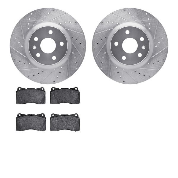 7502-45017, Rotors-Drilled and Slotted-Silver with 5000 Advanced Brake Pads, Zinc Coated, Dynamic Friction Co, Mfr#: 7502-45017